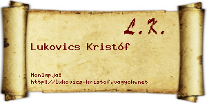 Lukovics Kristóf névjegykártya
