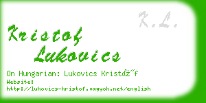 kristof lukovics business card